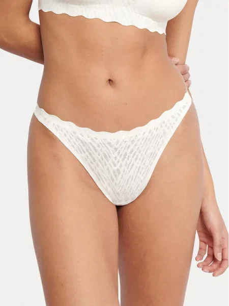 SLOGGI Tanga ZERO Feel Bliss tmavě šedá / vlny bílé