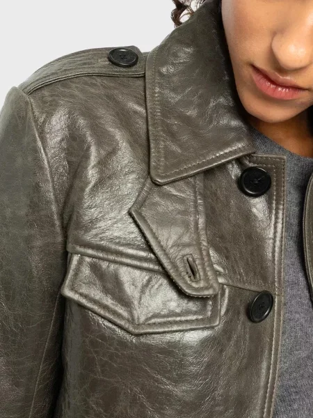 Шкіряна куртка Zadig&voltaire сіра