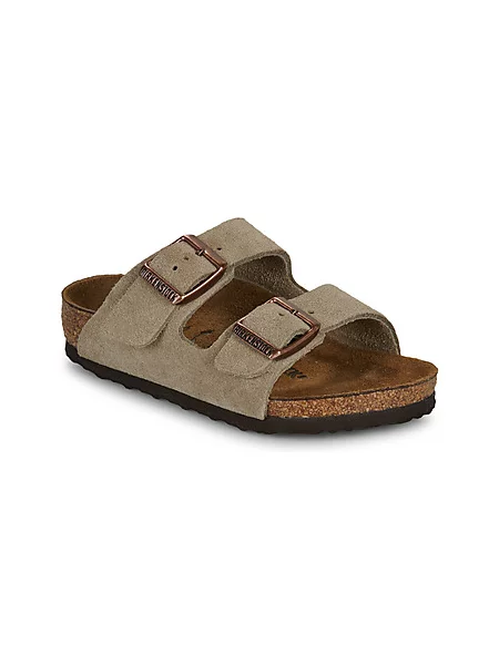 Otroški natikači iz semiša Birkenstock siva