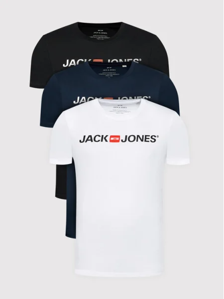 JACK & JONES Póló tengerészkék / piros / fekete fehér