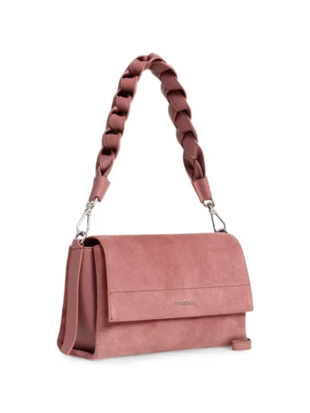 Geantă shopper Coccinelle țesută roz
