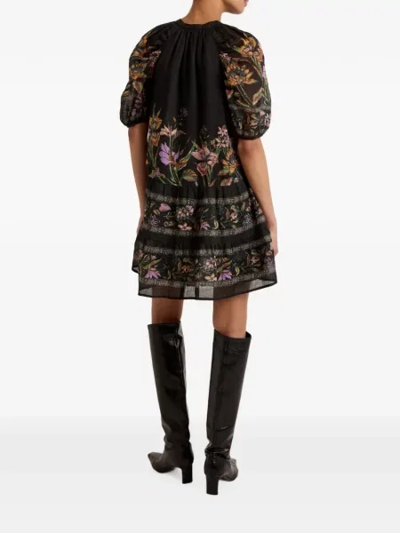 Rochie mini Marie Oliver cu model floral cu imagine negru