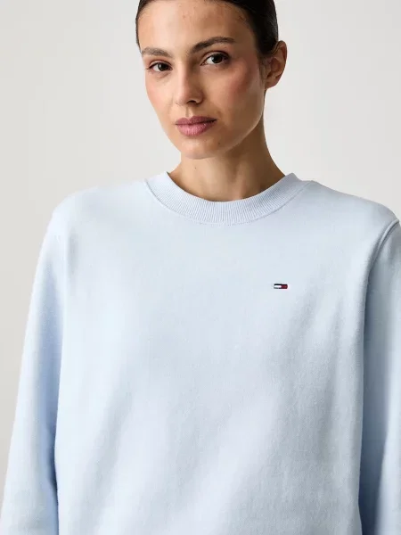 Tommy Jeans bluza z bawełną niebieska