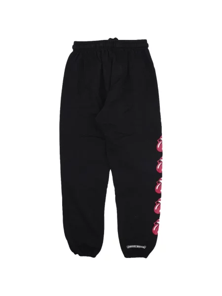 Spodnie Chrome Hearts w serca z kamieniami do biegania czarne