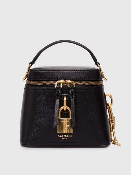 Шкіряна сумка Pulse Vanity Balmain чорна