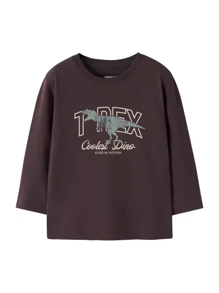 NAME IT Tricou NMMRUNI deschis / maro închis / gri bazalt bej