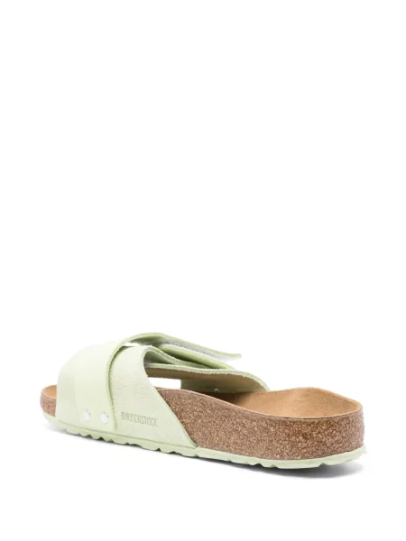 Sandale Birkenstock din piele de căprioară fără toc verde
