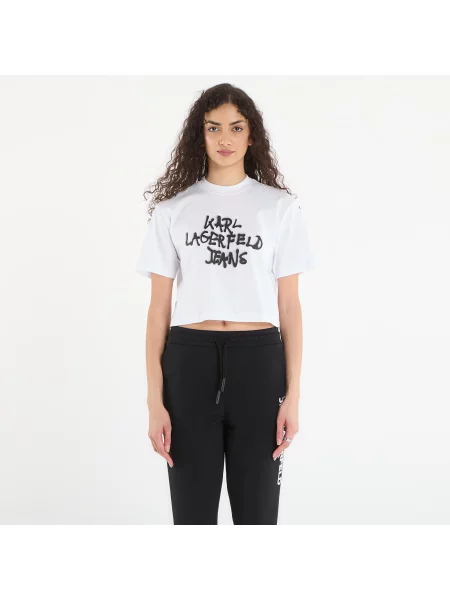 T-shirt Karl Lagerfeld Jeans Reg Cropped Graffiti Tee White M λευκό