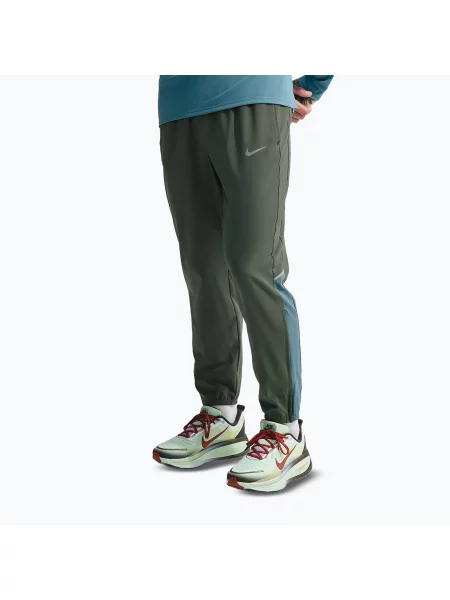 Штани для бігу Nike Miler Dri-Fit Woven camo green/mineral slate зелені