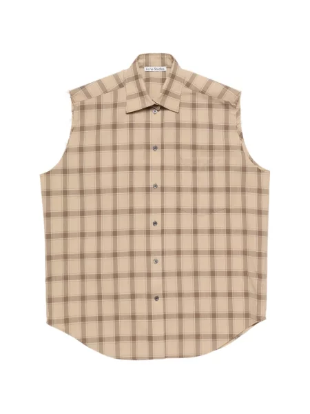 Cămașă Acne Studios fără mâneci în carouri