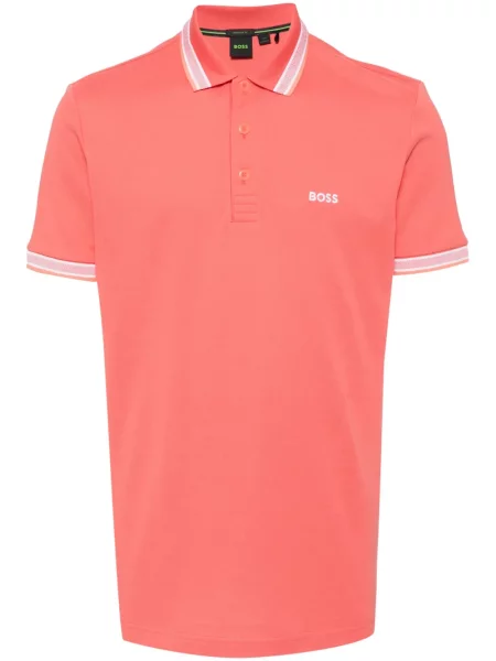 Polo Boss cu broderie roz