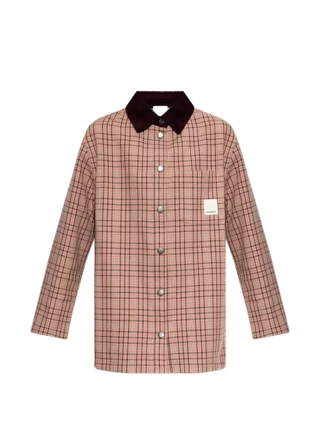 Gulerat palton Emporio Armani de catifea cord în carouri