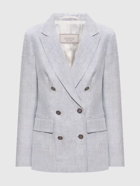 Двосторонній жакет з льоном Peserico блакитний