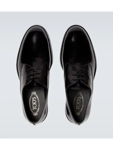Pantofi derby Tod's din piele de lac negru
