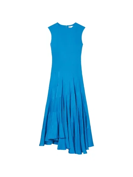 Rochie Tory Burch de mătase evazată albastru