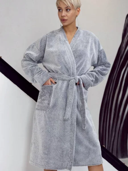 Женский халат сірий