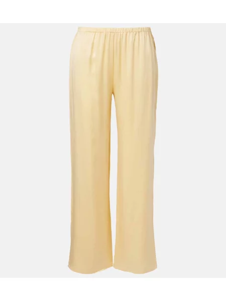 Pantaloni Asceno de mătase galben