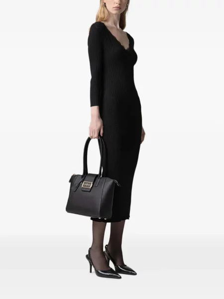 Rochie midi Gaëlle Paris tricotate negru