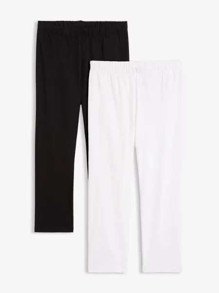 Legginsy rybaczki 2 pary białe