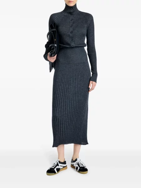 Rochie midi Proenza Schouler până la genunchi de costum gri