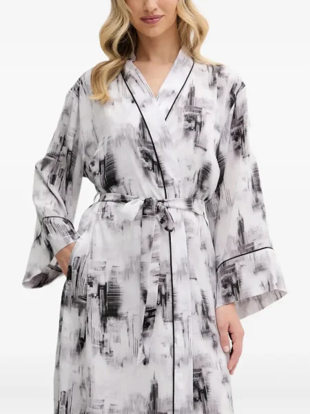 Halat Dkny cu imagine cu imprimeu abstract alb