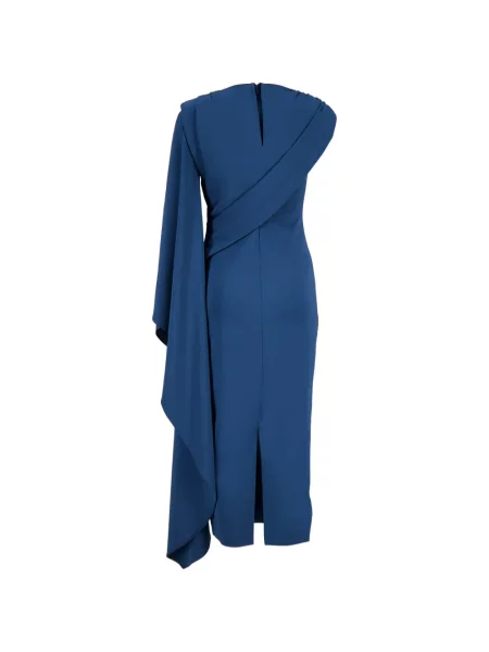Rochie midi Roland Mouret asimetrică albastru