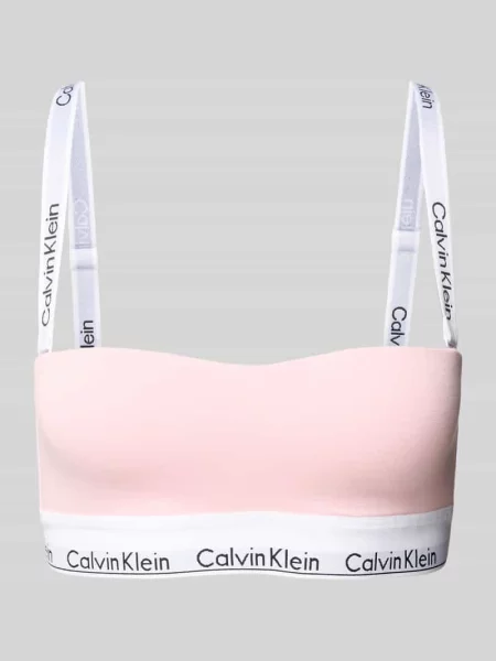 Biustonosz z elastycznym paskiem z logo model ‘IDEAL’ Calvin Klein Underwear różowy