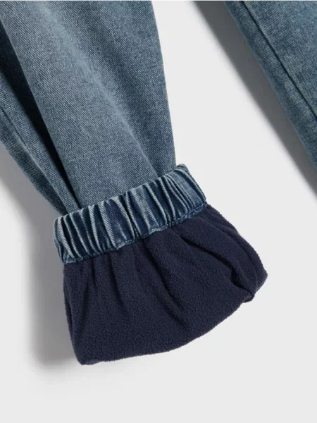 Sinsay Zateplené oversize jogger džíny se sepraným efektem modrá
