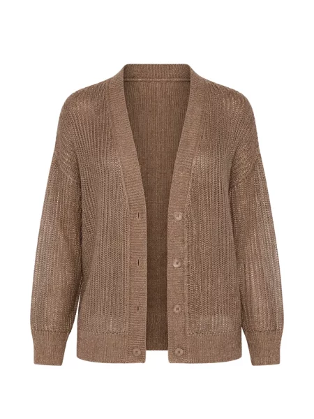 Cardigan Kinross Cashmere din cașmir maro