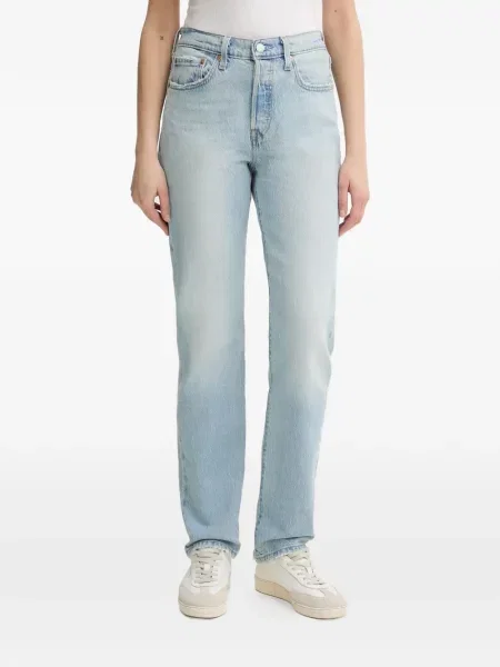 Карирани с яка дънки straight leg Levi's® с качулка синьо