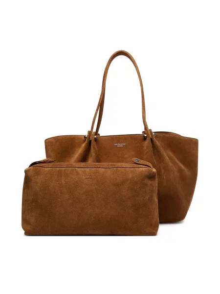 Weekend MaxMara Geantă shopper Wkapesi | piele întoarsă maro