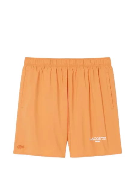 Slip de baie Lacoste cu broderie cu cordon portocaliu