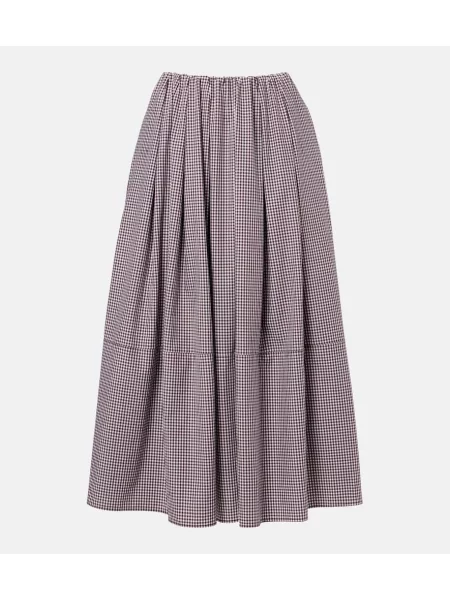 Spódnica midi Faithfull do kolan brązowa