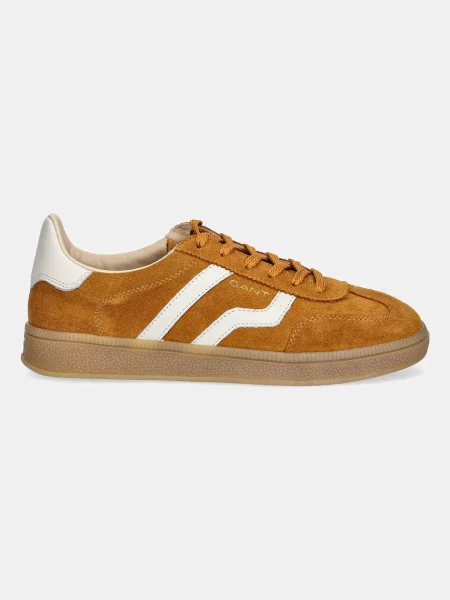 Gant sneakers din piele întoarsă Cuzima galben