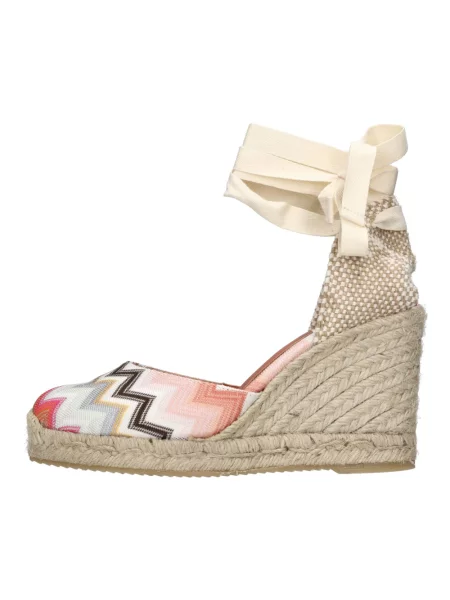 Espadryle Missoni skórzane na koturnie