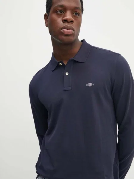 Tricou mânecă lungă Gant albastru