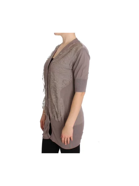 Sweter Pink Memories koronkowy elegancki fioletowy