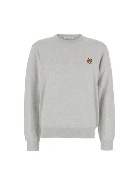 Sweter Maison Kitsune wełniany szary