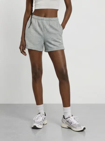Nike Teplákové Kraťasy Studio Fleece světle šedá