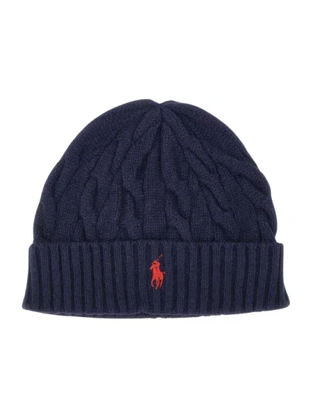 Czapka Polo Ralph Lauren z kaszmiru niebieska