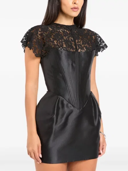Rochie mini De La Vali din dantelă negru