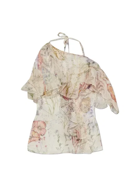 Bluzka Alexander Mcqueen z nadrukiem beżowa