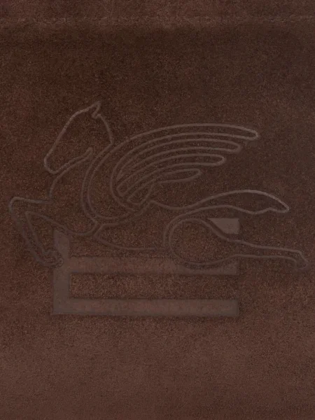 Geantă Etro din piele de căprioară mini cu autograf maro