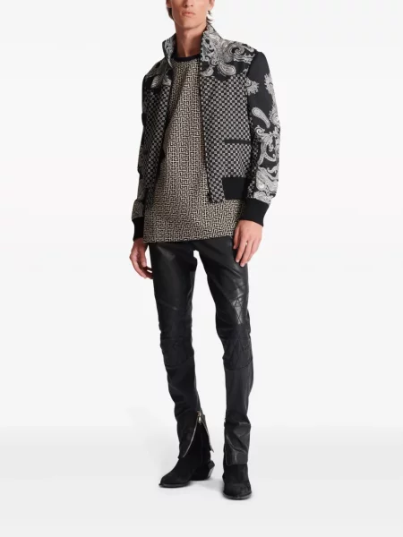 Žakardinis marškinėliai Balmain juoda
