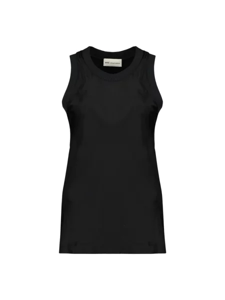 Satynowy top Ami Paris czarny