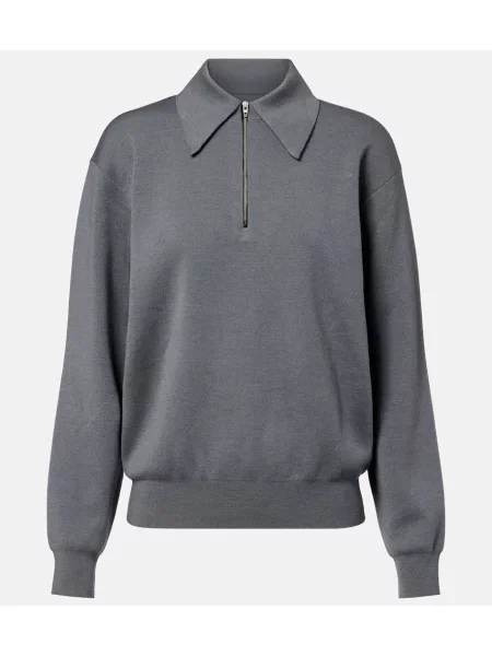 Tricou polo Phoebe Philo de lână gri