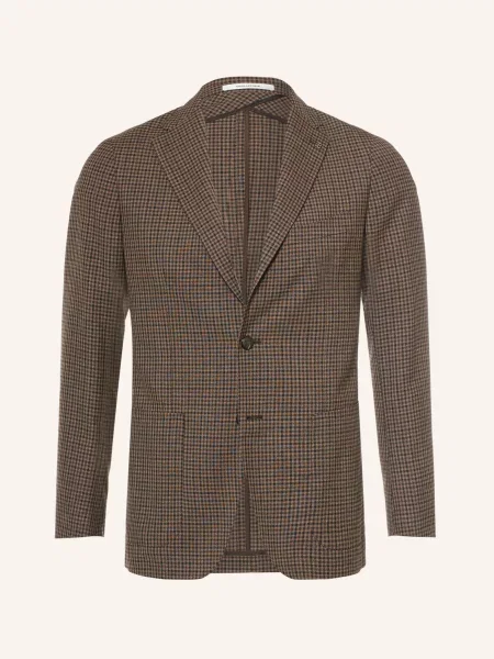 Tagliatore Sako Extra Slim Fit tmavě hnědá / černošedá černá