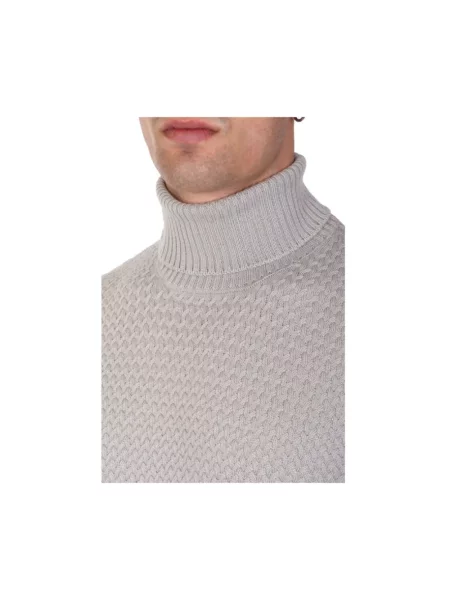 Sweter z golfem Gran Sasso wełniany szary