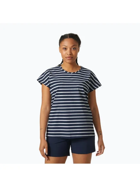 Helly Hansen cămașă de trekking pentru femei Thalia Summer Top albastru marin și alb