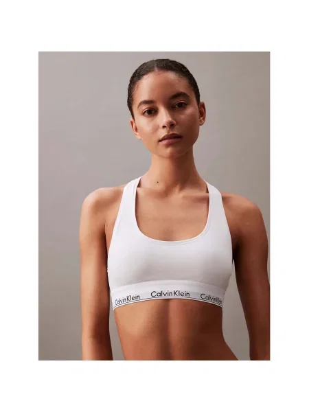 Bez podšívky bralet Calvin Klein Jeans modalovy biela